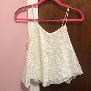 White laced tank top